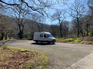 Campervan in the woods